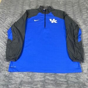 Nike Kentucky Wildcats Dri-FIT 1/4 Zip Pullover Blue Black Mens Large 31198X-KE1